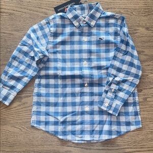 Vineyard Vines Light Blue Plaid Shirt long sleeve button down